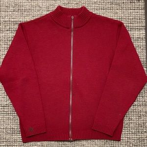 Filson Vintage Red Wool Zip Up Cardigan